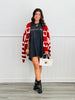 Red Heart Checkered Sweater Cardigan (Reg.)