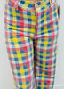 Multi Checkered Wide Leg Pants (Reg.)