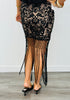 Lace Fringe Midi Skirt (Reg.)-2 Colors