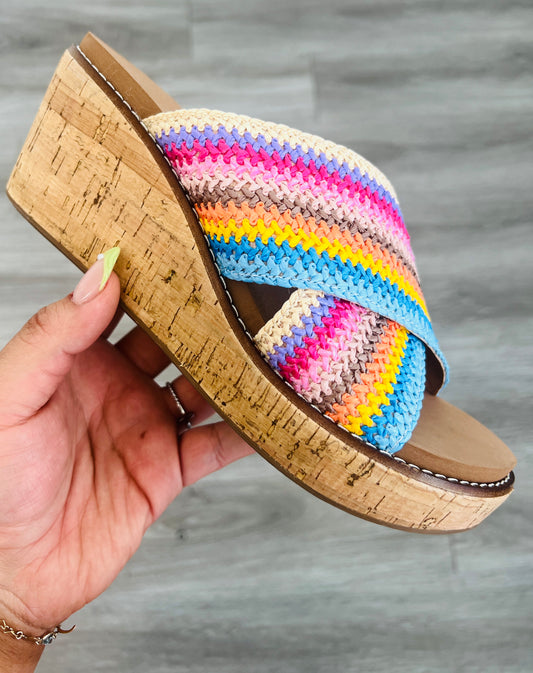 Corkys Multi Peace Out Wedge Sandal