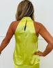 Lime Green Satin Halter Neck Top (Reg.)