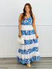 Blue Multi Floral & Eyelet Lace Maxi Dress (Reg.)