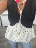 Black/Beige Polka Dot Contrast Blouse (Reg. and Plus)