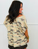 Camo Dolman Sleeve V-Neck Top (Reg. and Plus)
