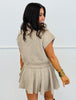 Taupe Turtleneck Sweater & Pleated Mini Skirt Set (Reg.)