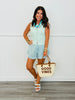 Blue/Lime Boho Stripe Ruffled Shorts (Reg.)