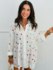 White Multi Embellished Button Up Blouse (One Size)