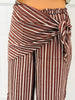 Brown Striped Front Wrap Detail Pants (Reg.)