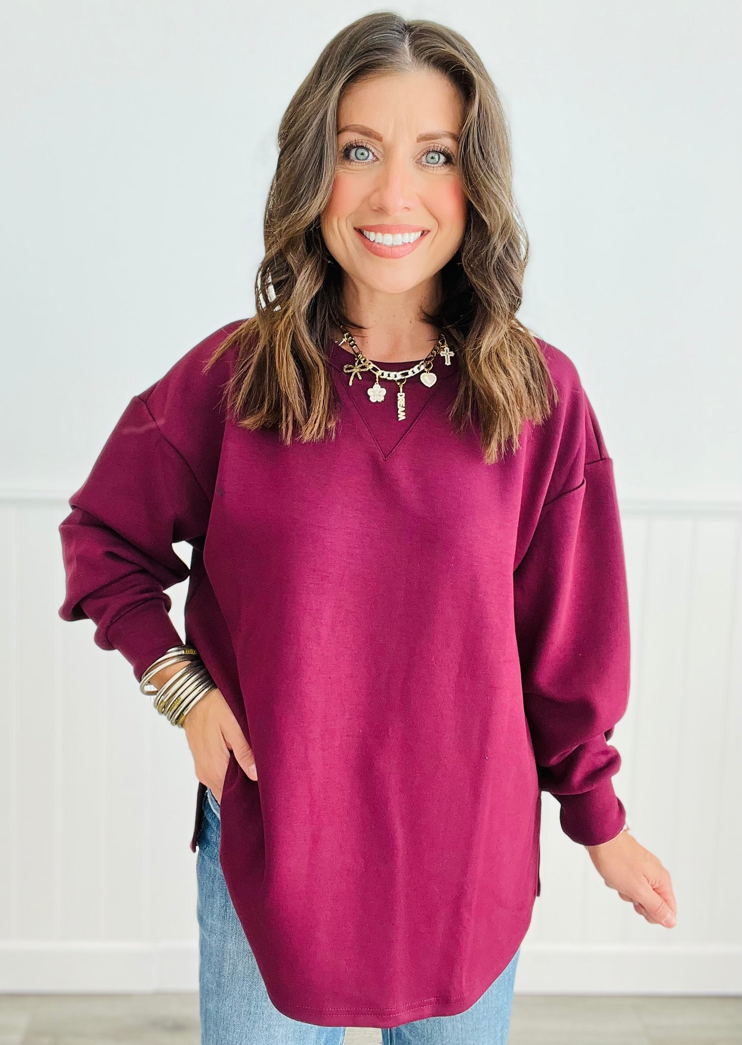 Solid Pullover Top (Reg. and Plus) - 2 Colors