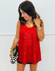 Red Sequin Sleeveless Blouse (Reg. and Plus)