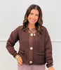 Gold Button Open Knit Cardigan (Reg.) - 2 Colors