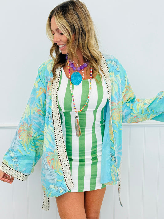POL Aqua Multi Belted Sweater Cardigan (Reg.)