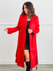 Red Faux Leather Trench Coat (Reg.)