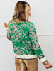 Green Rose Paisley Knit Sweater Cardigan (Reg.)