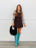 Brown Knit Overall Mini Dress (Reg & Plus)