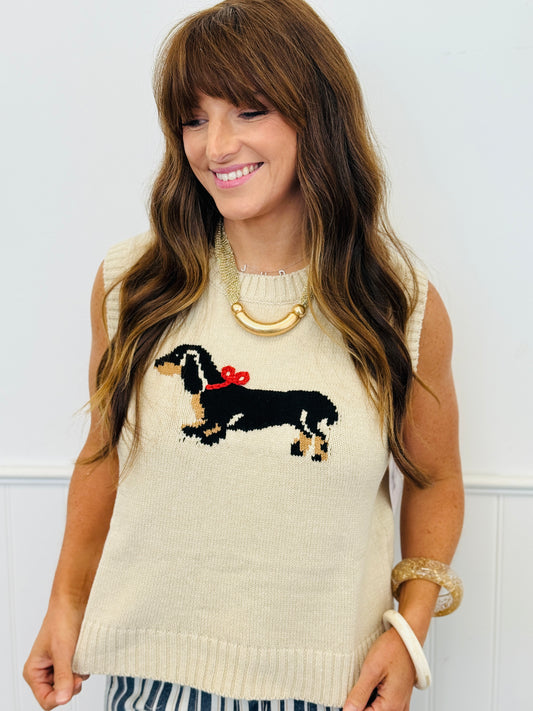 Sand Dog Graphic Sweater Vest Top (Reg.)