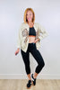 Leopard Bow Sand Graphic Cardigan (Reg. and Plus)