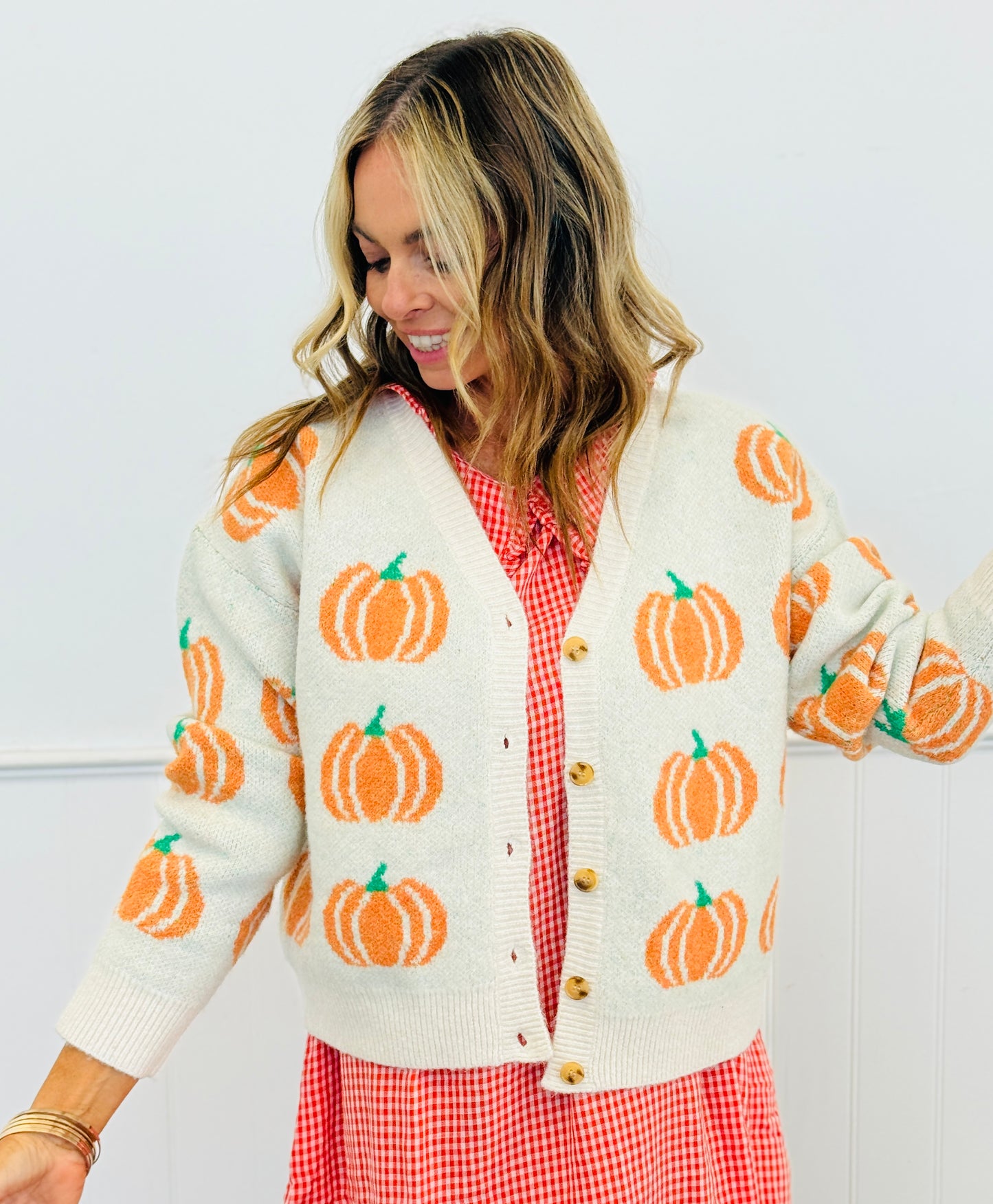 Harvest Charm Pumpkin Cardigan (Reg)