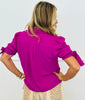 Fuchsia Lainey Tie Sleeve Top (Reg. and Plus)