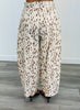 Ivory/Brown Speckled Print Barrel Pants (Reg.)