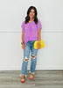 Semi Sheer Rhinestone Top (Reg. and Plus)-4 Colors