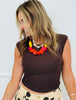 Luxe Chocolate Boat Neck Crop Tank Top (Reg.)