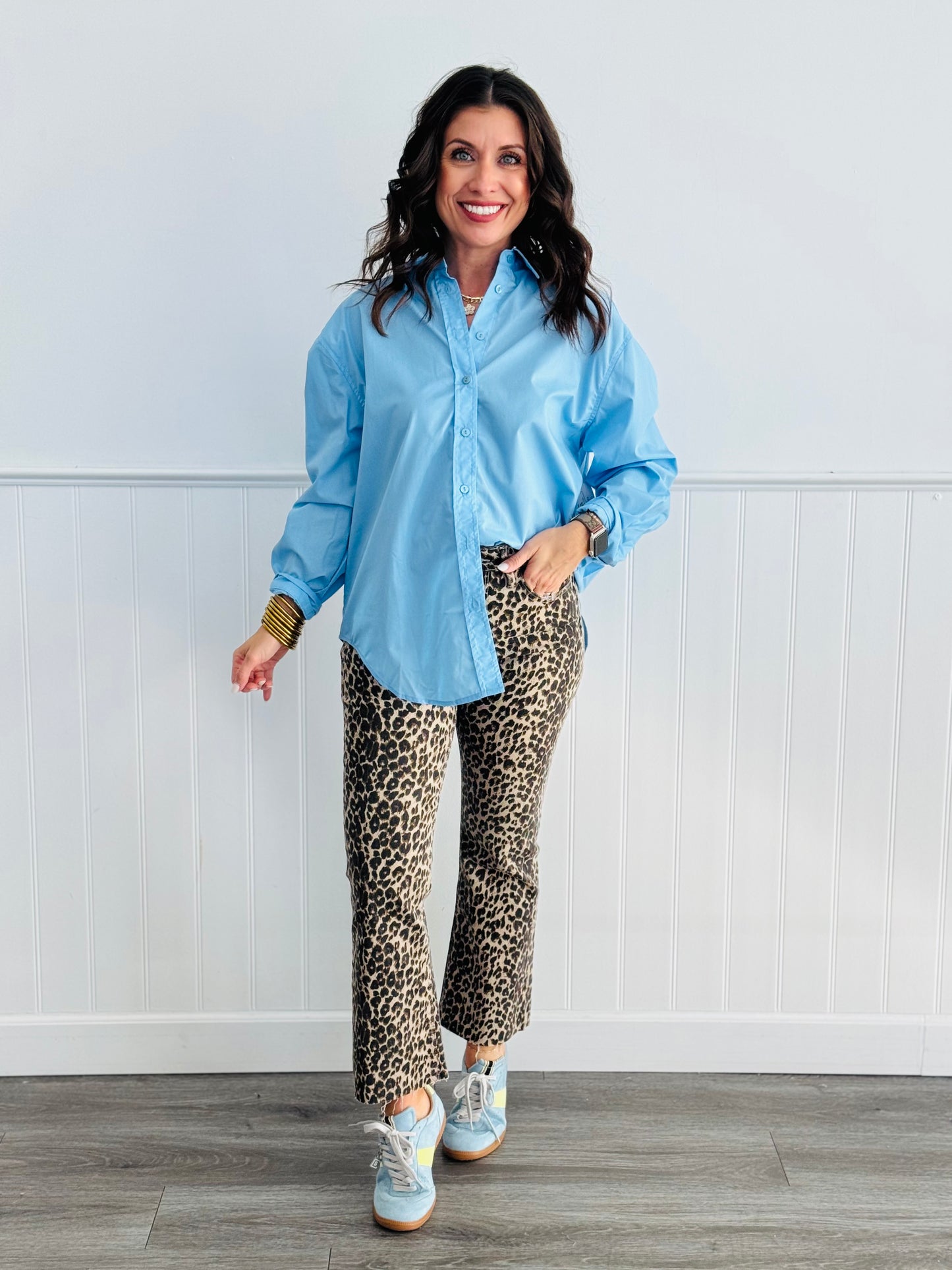 Leopard Tonal Crop Flare Pants (Reg.)