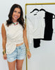 Ruched Asymmetric Hem Tank Top (Reg.)-3 Colors