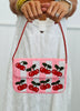 Beaded Pink Cherry Mini Bag