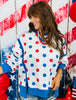 Blue/Red Polka Dot Oversized Sweatshirt  (Reg.)