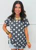 Black Polka Dot Outseam Blouse (Reg. and Plus)