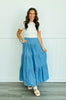 Denim Dream Tiered Maxi Skirt (Reg)