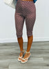 Brown Polka Dot High Waist Capris (Reg. and Plus)