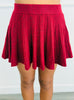 Red Turtleneck Sweater & Pleated Mini Skirt Set (Reg.)