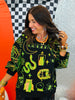 Queen Of Sparkles Black & Green Halloween Icon Sweatshirt (Reg. and Plus)