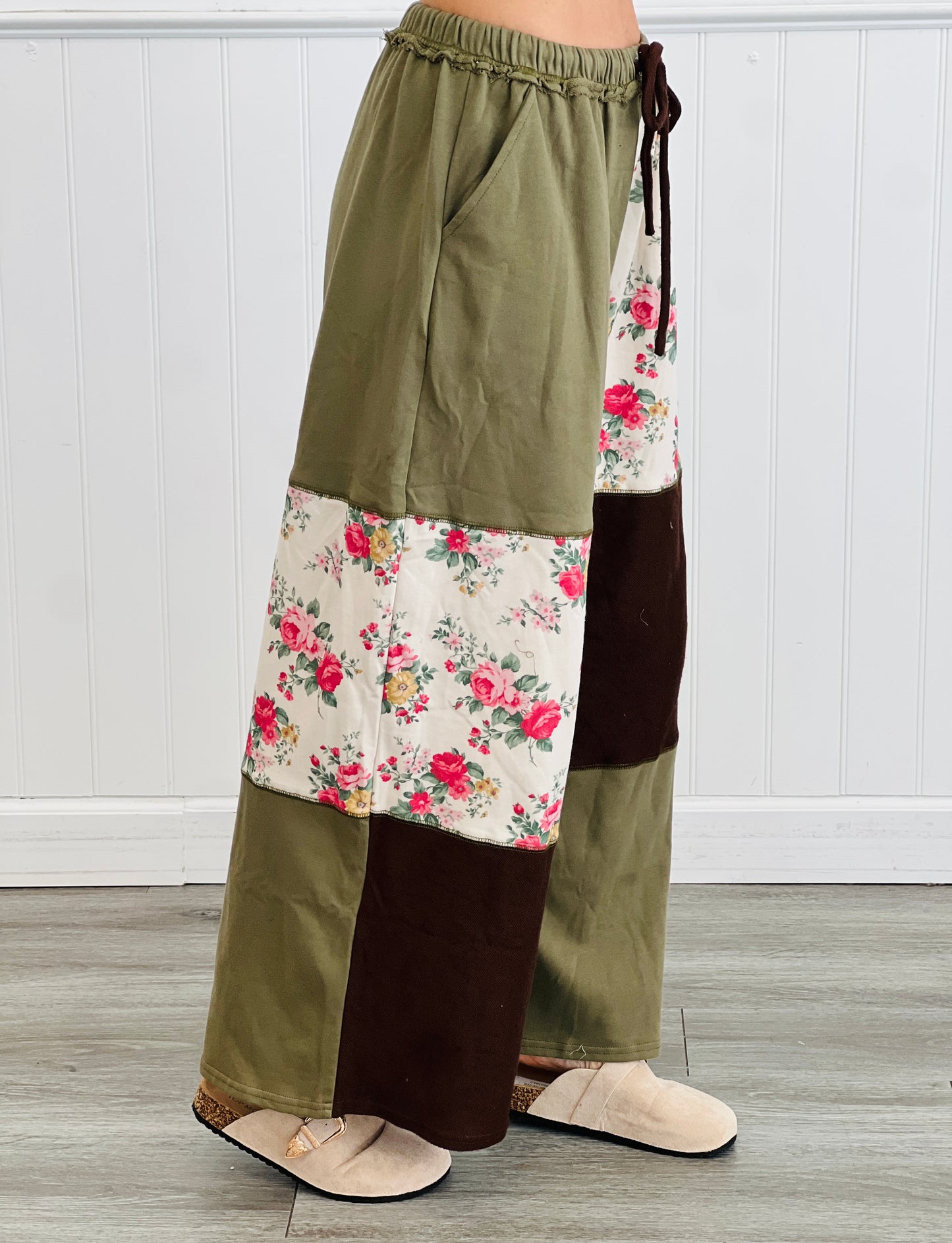 Olive/Brown Color Block Pants (Reg.)
