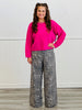 Pink Diamond Pattern Sweater Top (Reg & Plus)