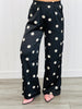 Black/White Polka Dot Wide Leg Pants (Reg & Plus)
