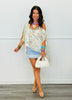 Light Blue/Ivory Contrast Stripe Sweater Skort (Reg.)