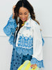 POL Ivory/Blue Cropped Jacket Top (Reg.)