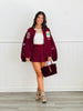 Burgundy West Coast Rodeo Embroidered Bomber Jacket (Reg & Plus)