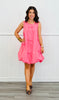 Pink Puff Bow Ribbon Mini Dress (Reg & Plus)