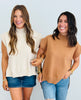 Mock Neck Hi-Lo Sleeveless Sweater Top (Reg.)-2 Colors