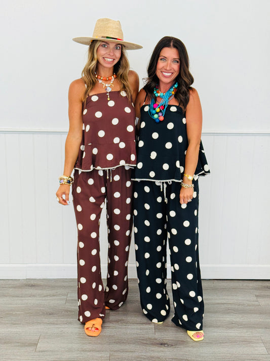 Polka Dot Wide Leg Pants (Reg.) - 2 Colors