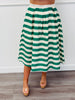 Green Striped Crop Top & Skirt Set (Reg. and Plus)