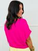Hot Pink Cuffed Dolman Sleeve Top (Reg.)