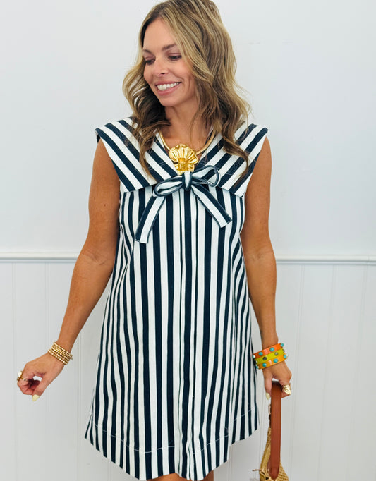 Striped Sleeveless Button Down Midi Dress (Reg.)