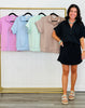Modal Scuba Quarter Zip Short Sleeve Top (Reg. & Plus) - 6 Colors