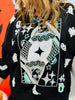 Queen Of Sparkles Black & White Ghost Card Logo Sweatshirt(Reg. and Plus)