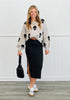 Skull Print Oversized Sweater Top (Reg.)
